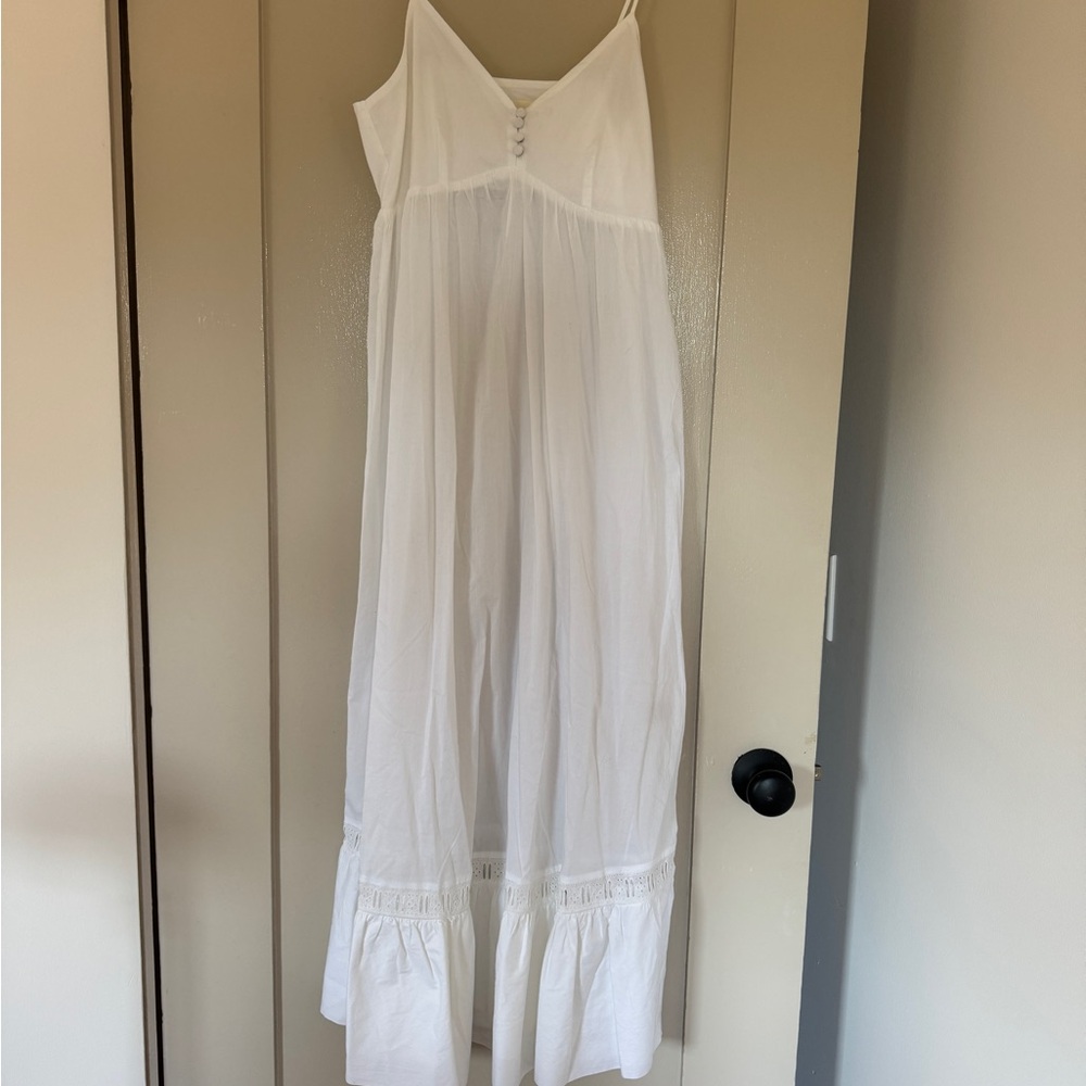 Djerf Avenue White Chemise with Button Detail